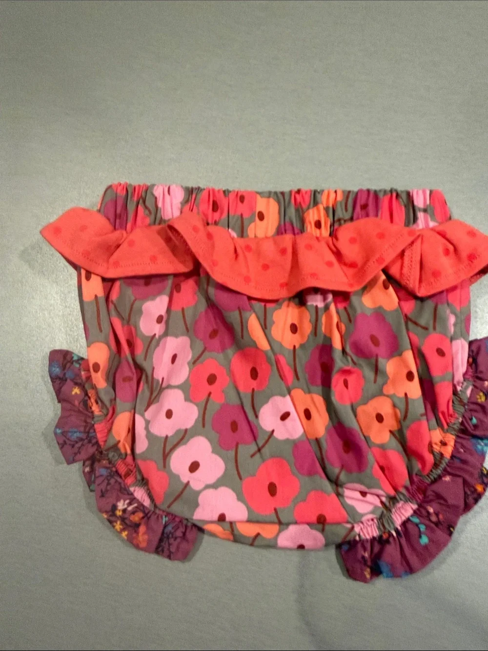 Matilda Jane Pinki, Red & Purple Floral Ruffle Diaper Cover